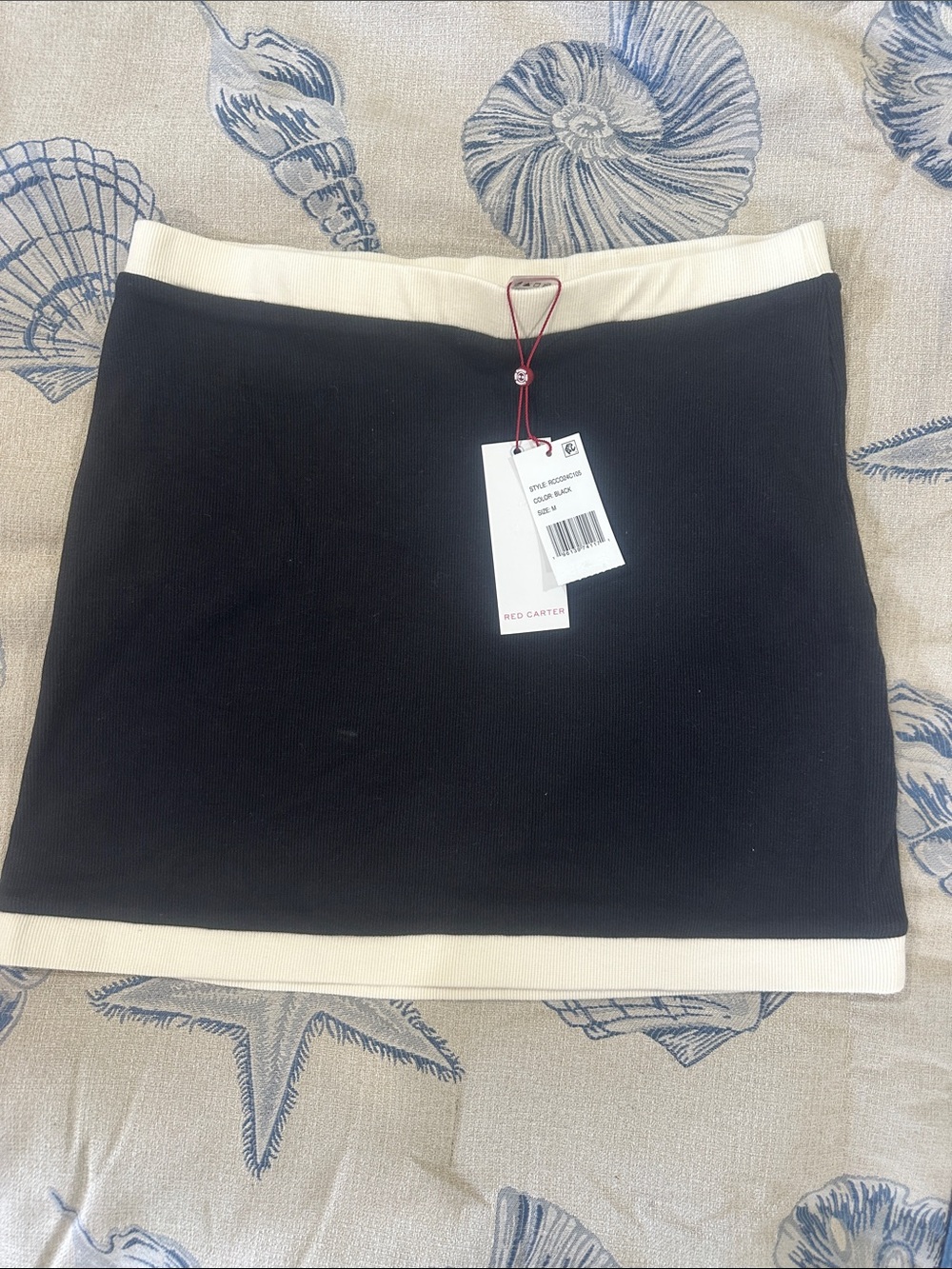 Red Carter Black Mini Skirt with Cream Trim
